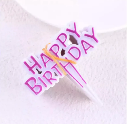 Mini Plastic Happy Birthday Toppers