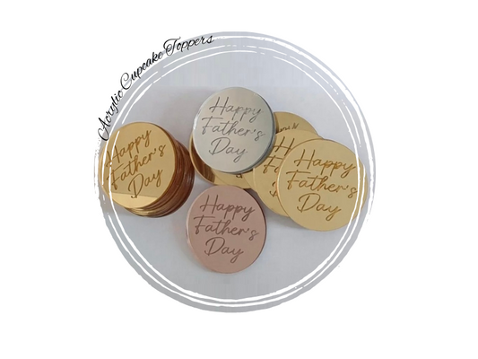 Father's Day Cupcake Toppers, Acrylic Cupcake Toppers, Happy Father's Day Toppers, Cake decorating supplies, Sweet I.C.E. Cake Shop