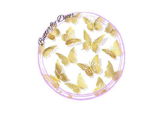 3D Gold Butterflies